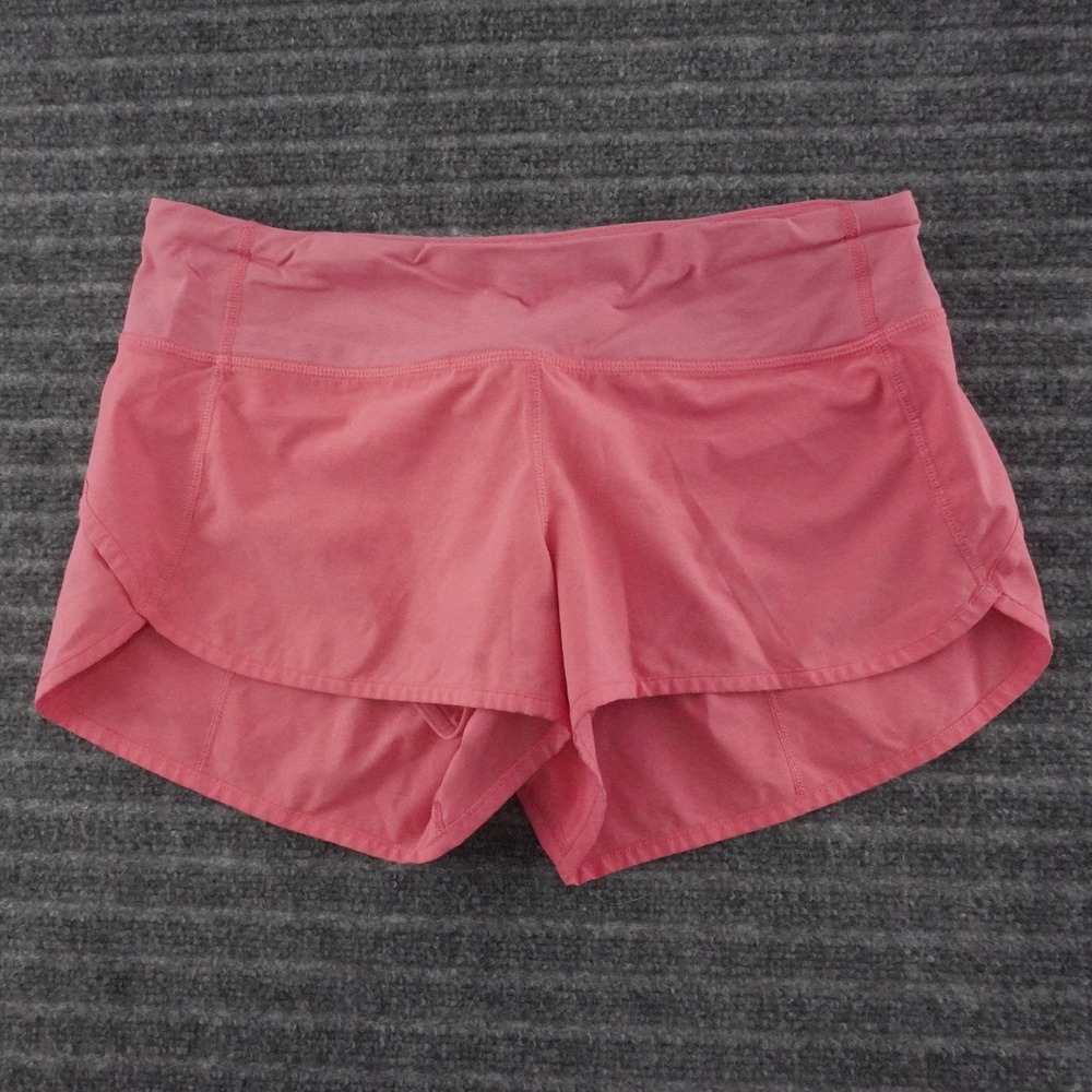 Lululemon Speed Up Running Shorts Womens 6 Pink Low Rise Zipper Pocket